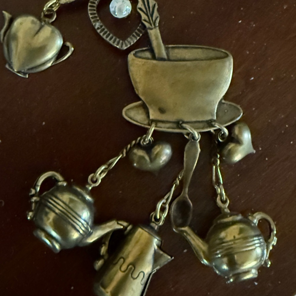 ADORABLE TEAPOT/TEACUP CHARM BROOCH  by Top Shelf Y2K